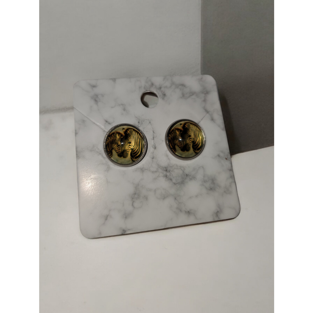 Zebra post stud earrings EDS Ehlers danlos syndrome awareness